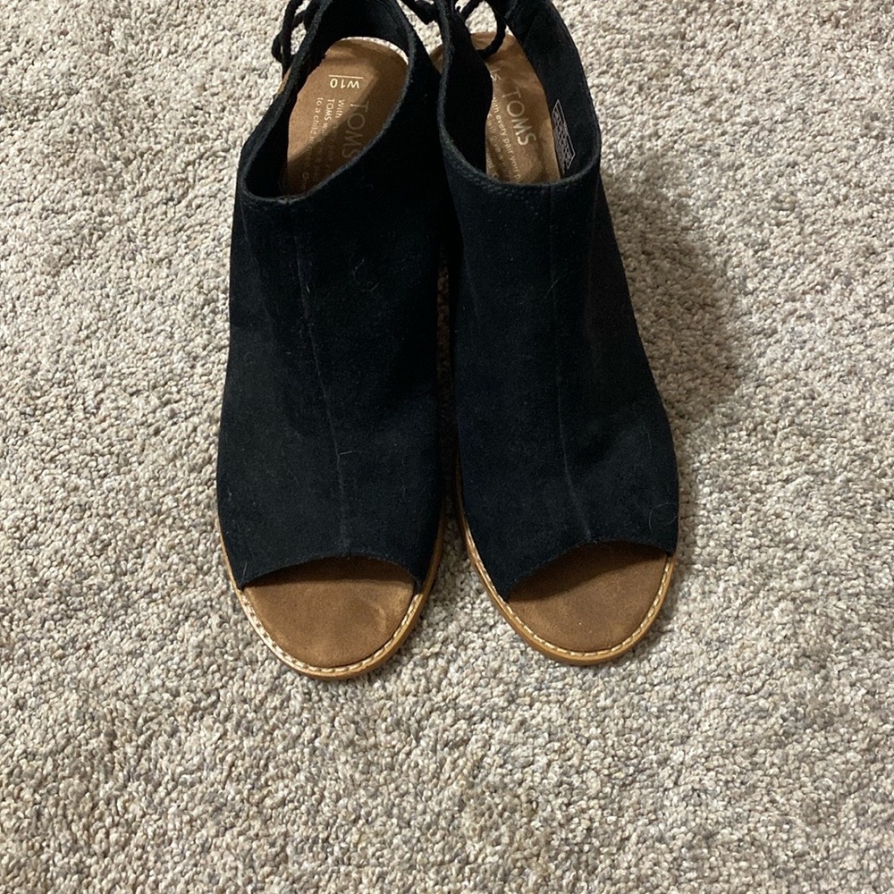 Toms Black and Brown Mules Stylish Slip-On Design